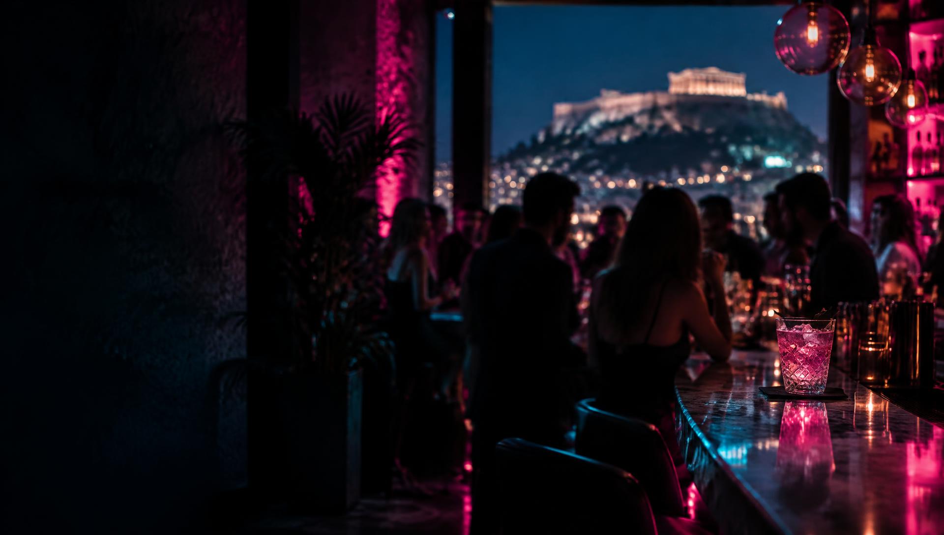 Βραδιά σε μπαρ της Αθήνας με θέα την Ακρόπολη